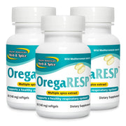 North American Herb & Spice OregaResp P73 softgels bottle shows full spectrum oregano blend