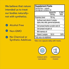 Pumpkin seed oil in Purely-E blends for nutrient-rich daily support.