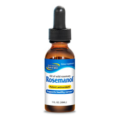 North American Herb & Spice Rosemanol bottle showing pure wild rosemary oil for versatile use.