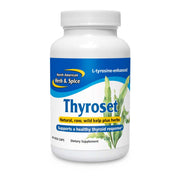 NORTH AMERICAN HERB & SPICE Thyroset bottle packaging highlighting natural whole-food thyroid support.