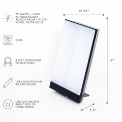 Northern Lights Boxelite large 10k lux panel supports focus during long tasks.