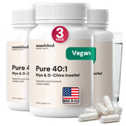 Nourished 40-1 Inositol bottle cap close-up for balanced daily wellness.