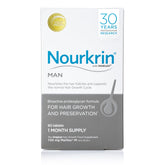 Nourkrin Man bottle pills for a daily, drug-free hair care routine.