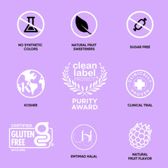 NovaFerrum Yum label highlights gluten-free and sugar-free formula