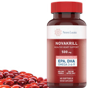 NovaKrill bottle front shows Antarctic krill oil with EPA and DHA.