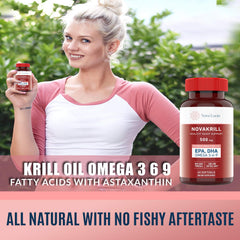 NovaKrill label highlights 1000 mg per serving with EPA and DHA.