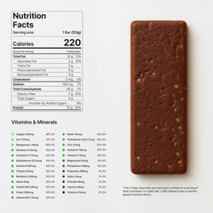 Novos Longevity Meal Bar Salted Chocolate Crunch ingredients showcase diverse superfoods and vitamins