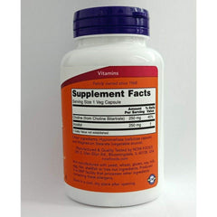 NOW Foods Choline and Inositol packaging with supplement facts.