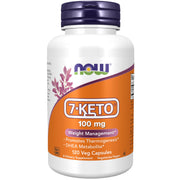 NOW Foods 7-Keto DHEA 100 mg capsules in bottle for daily wellness support