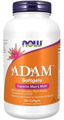 NOW Foods Adam Men's Multivitamin softgels on table for daily use