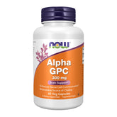 NOW Foods Alpha GPC 300 mg bottle promotes cognitive support.