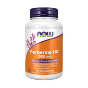 NOW Foods Berberine HCL 500 mg bottle may support normal glucose and lipid metabolism.