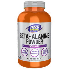 NOW Foods Beta-Alanine powder bottle for endurance during workouts.