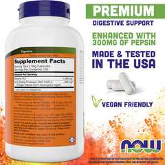 NOW Foods Betaine HCl capsules in a two-pack ready for meals