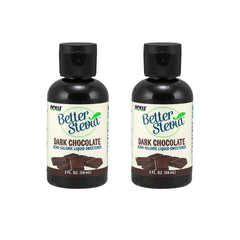 NOW Foods BetterStevia Liquid dark chocolate bottle for zero-calorie sweetness in beverages
