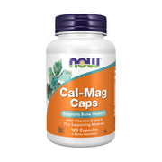 NOW Foods Cal-Mag bottle highlighting zinc, copper, manganese and vitamin D for mineral balance
