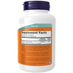 NOW Foods Calcium Lactate tablets close-up highlighting compact, easy-to-swallow form for daily use