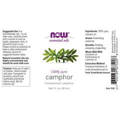 NOW Foods Camphor Oil diffuser aroma energizing a space