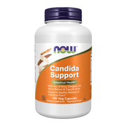 NOW Foods Candida Support bottle with Pau D'Arco and Oregano Oil supporting gut balance.