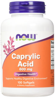 Now Foods Caprylic Acid bottle and label, convenient MCT source for daily use.