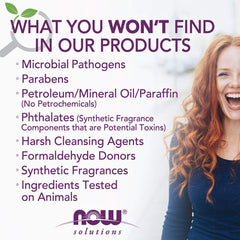 NOW Foods Castor Oil cap top view emphasizes secure cap and premium quality.