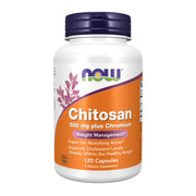 NOW Foods Chitosan 500 mg bottle pour shows fat-binding action in the digestive tract.