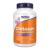 NOW Foods Chitosan 500 mg + Chromium bottle supports potential weight management.