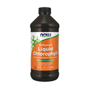 NOW Foods chlorophyll liquid bottle with dropper for easy daily dosing and freshness.