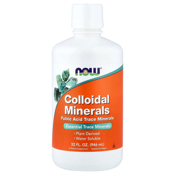 NOW Foods Colloidal Minerals bottle pour supports daily mineral intake