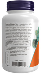NOW Foods Coral Calcium 1000mg capsules close-up suggesting high potency for bone support
