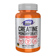 NOW Foods Creatina Monohidratada en botella de cápsulas para entrenamiento