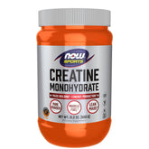 NOW Foods Creatine Monohydrate powder bottle front highlights lean mass support