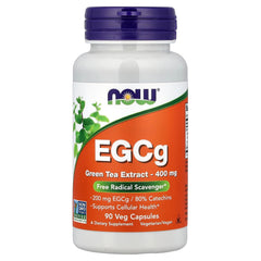 NOW Foods EGCG green tea extract bottle with capsules for daily antioxidant support
