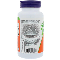 NOW Foods EGCG packaging box showing vegan, non-GMO quality and kosher certification