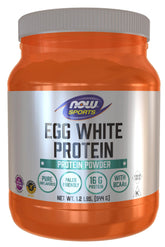 NOW Foods Egg White Protein Powder canister for post-workout protein and clean nutrition.