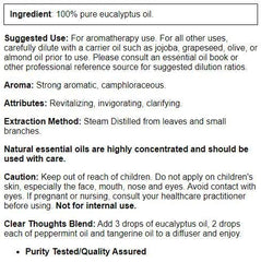NOW Foods Eucalyptus oil close-up for diffuser use and room scent