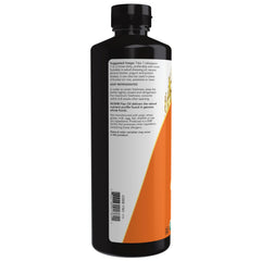 NOW Foods flax seed oil label highlights organic, cold-pressed quality for everyday use.