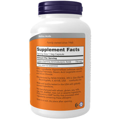 NOW Foods GABA capsules close-up; vegan and easy to swallow