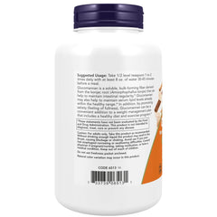 NOW Foods glucomannan powder pour shows quick mixing into beverages.