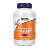 NOW Foods glucosamine chondroitin MSM bottle label for joint health support