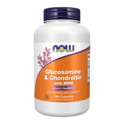 NOW Foods glucosamine chondroitin MSM bottle label for joint health support