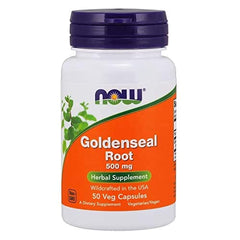 NOW Foods Goldenseal Root 500mg bottle for daily wellness support.