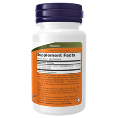 NOW Foods Heart Health Probiotic label highlights LRC strain and benefits.