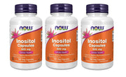 NOW Foods Inositol 500mg bottle close-up highlighting cellular health support.