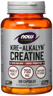 NOW Foods Kre-Alkalyn Creatine bottle front supports your workout routine.