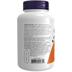 NOW Foods L-Arginine 1000mg nutrition facts panel for informed choices.