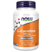 NOW Foods L-Carnitine 500mg bottle front for energy support