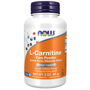 NOW Foods L-Carnitine Tartrate pure powder in bottle for daily energy support