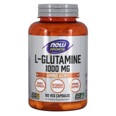 NOW Foods L-Glutamine 1000 mg capsules bottle, supporting immune health and gut nourishment