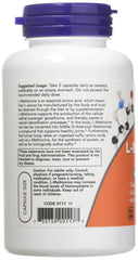 NOW Foods L-Methionine 500 mg capsules closeup showing joint health potential